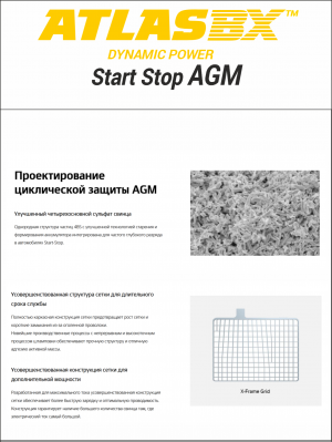 Аккумулятор ATLAS BX AGM L5 100 Ач обр. пол. 850A 353x175x190