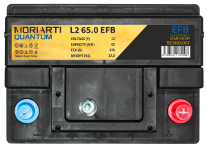 Аккумулятор MORIARTI QUANTUM EFB L2 65 Ач обр. пол. 640А 242x175x190