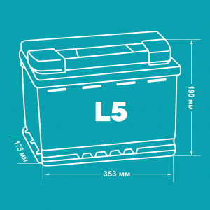 Аккумулятор Moriarti SMF L5 100R обр. пол. 850А 353x175x190
