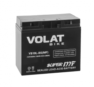 Аккумулятор для мототехники VOLAT MF 20Ah 260А обр.пол 181x77x167 YB19L-BS (MF)