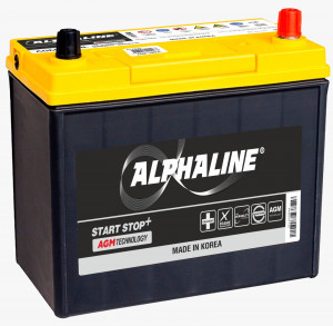 Аккумулятор Alphaline AGM 75B24L 55R обр. пол. 550A 236x128x220