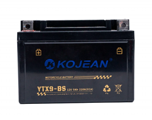 Аккумулятор для мототехники KOJEAN AGM CT1209 12V 9Ah 210А прям. пол 152x87x107 (YTX9-BS)