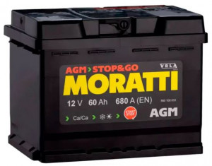 Аккумулятор Moratti AGM 60R обр. пол. 680A 242x175x190