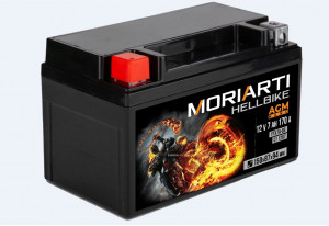 Аккумулятор для мототехники Moriarti HELL BIKE AGM 7Ач 170А прям. пол. 150х87х94 (YTX7A-BS. СТ 1207)