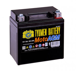 Аккумулятор для мототехники Tyumen Battery Moto AGM 12V 5Ah 65А обр.пол 114х70х106 (YTX5L-BS, YTZ7S, YT5L-BS)