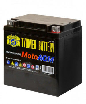 Аккумулятор для мототехники Tyumen Battery Moto AGM 12V 30Ah 375А обр.пол 167х127х175 (YTX30L-BS)