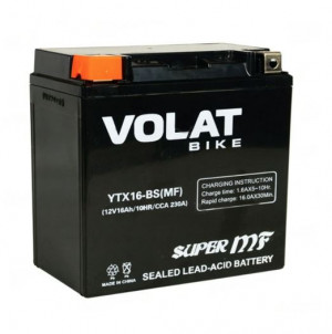 Аккумулятор для мототехники VOLAT MF 16Ah 230А прям.пол 150x86x161 (YTX16-BS)