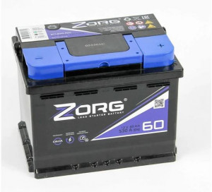 Аккумулятор ZORG 60R обр. пол. 520A 242x175x175
