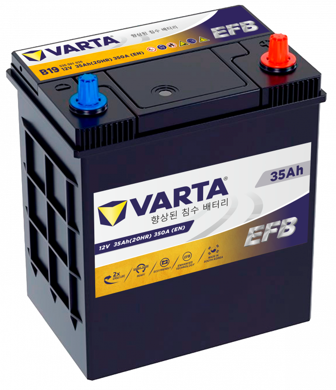 Аккумулятор Varta EFB B19 35 Ач обр. пол. 350A 187x128x220