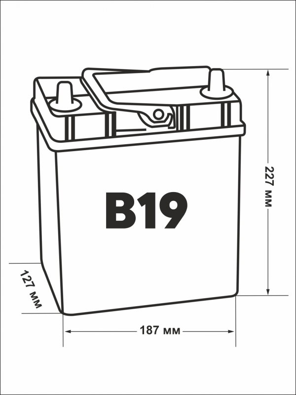 Аккумулятор Varta EFB B19 35 Ач прям. пол. 350A 187x128x220