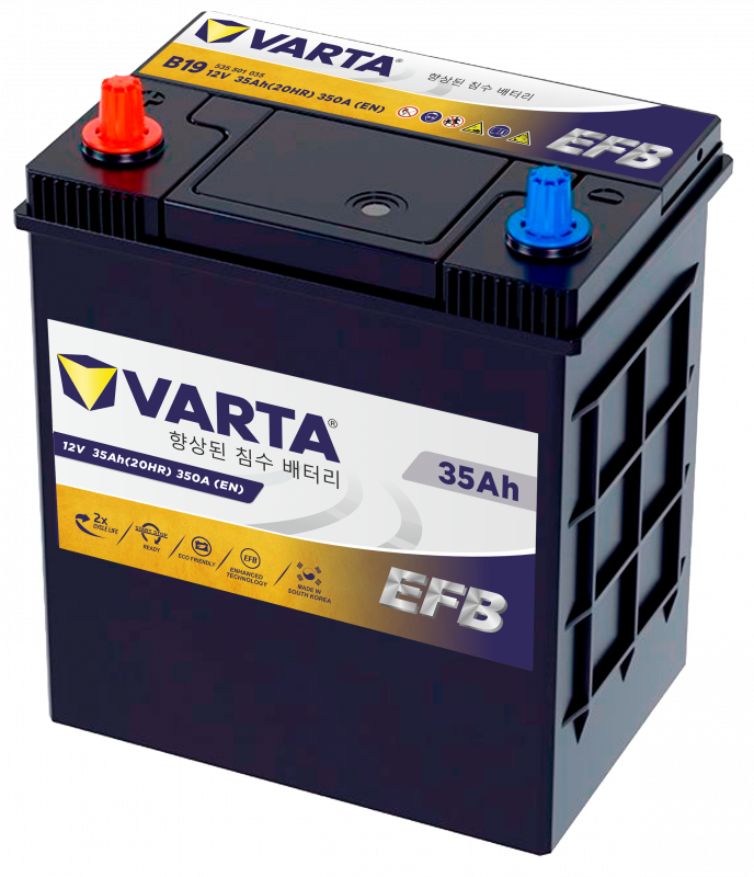 Аккумулятор Varta EFB B19 35 Ач прям. пол. 350A 187x128x220