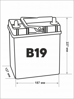Аккумулятор Varta EFB B19 35 Ач прям. пол. 350A 187x128x220