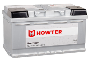 Аккумулятор HOWTER Premium 82 Ач низкий 740А обр. пол. 315x175x175