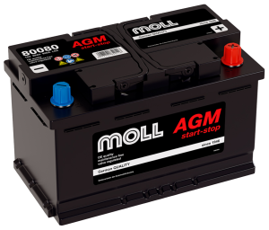 Аккумулятор MOLL AGM 80 Ач 800А обр. пол. 315х175х190