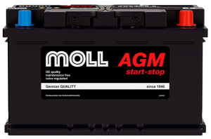Аккумулятор MOLL AGM 80 Ач 800А обр. пол. 315х175х190