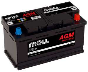 Аккумулятор MOLL AGM L5 95 Ач 850 обр. пол. 353х175х190