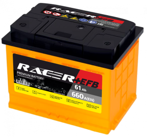 Аккумулятор RACER EFB (Kainar) 61 Ач обр. пол. 660A 242x175x190