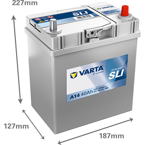 Аккумулятор VARTA SLI A14 40 Ач обр. пол. тонк. кл. 330A 187x127x220