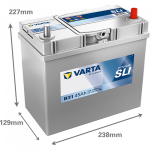 Аккумулятор VARTA SLI B31 45 Ач обр. пол. тонк. кл. 330A 238x129x227