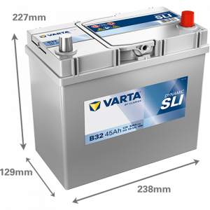 Аккумулятор VARTA SLI B32 45 Ач обр. пол. станд. кл. 330A 238x129x227