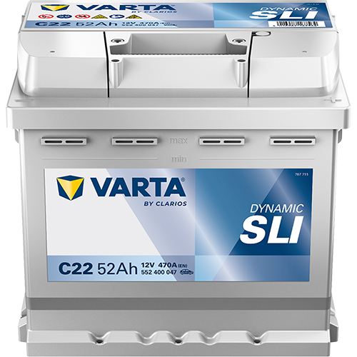Аккумулятор Varta SLI C22 52R обр. пол. 470A 207x175x190