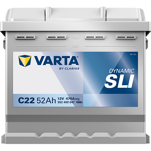 Аккумулятор Varta SLI C22 52R обр. пол. 470A 207x175x190