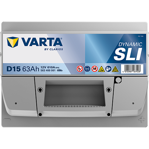 Аккумулятор Varta SLI D15 63R обр. пол. 610A 242x175x190
