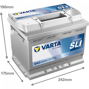 Аккумулятор Varta SLI D43 60 Ач прям. пол. 540A 242x175x190