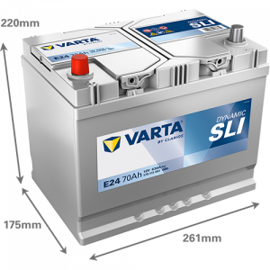 Аккумулятор Varta SLI E24 70 Ач прям. пол. 630A 261x175x220