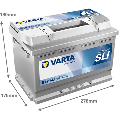 Аккумулятор Varta SLI E12 74 Ач прям. пол. 680A 278x175x190