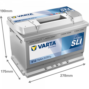 Аккумулятор Varta SLI E12 74 Ач прям. пол. 680A 278x175x190