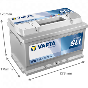 Аккумулятор Varta SLI E38 74 Ач обр. пол. 750A 278x175x175