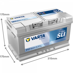 Аккумулятор Varta SLI F17 80 Ач обр. пол. 740A 315x175x175