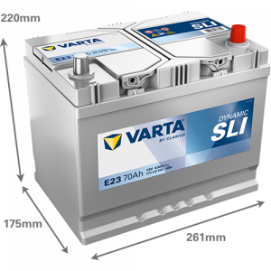 Аккумулятор Varta SLI E23 70 Ач обр. пол. 630A 261x175x220