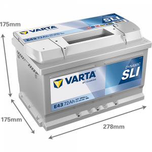 Аккумулятор Varta SLI E43 74 Ач обр. пол. низкий 680A 278x175x175