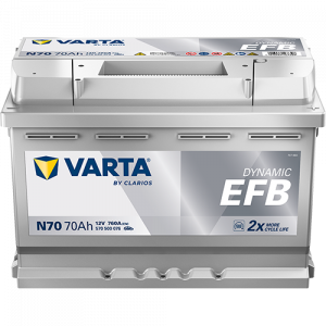 Аккумулятор Varta EFB N70 70 Ач обр. пол. 760A 278x175x190 (New)