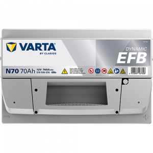 Аккумулятор Varta EFB N70 70 Ач обр. пол. 760A 278x175x190 (New)