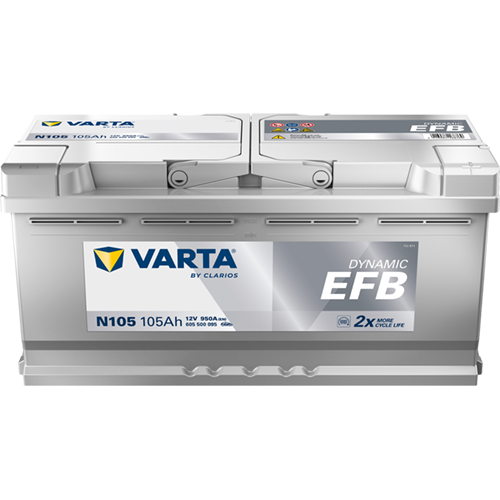 Аккумулятор Varta EFB N105 105 Ач обр. пол. 950A 394x175x190 (New)