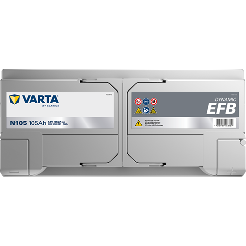 Аккумулятор Varta EFB N105 105 Ач обр. пол. 950A 394x175x190 (New)