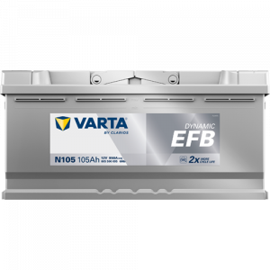 Аккумулятор Varta EFB N105 105 Ач обр. пол. 950A 394x175x190 (New)
