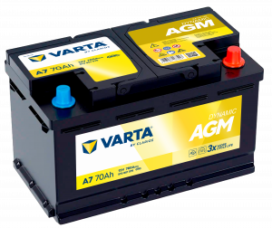 Аккумулятор VARTA DYNAMIC AGM А7 70Ач обр. пол. 760A 278x175x190