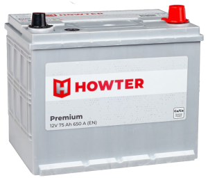Аккумулятор HOWTER Premium Asia 75 Ач 650А обр. пол. 260x173x220