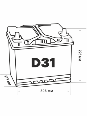 Аккумулятор BUSHIDO EFB 145D31L 100 Ач обр. пол. 900А 306x173x220