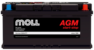 Аккумулятор MOLL AGM 105 Ач 950А обр. пол. 393х175х190