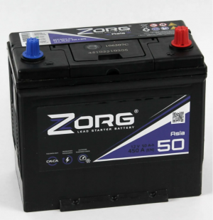 Аккумулятор ZORG B24 50 Ач обр. пол. тонкие клеммы 450A 232x127x220