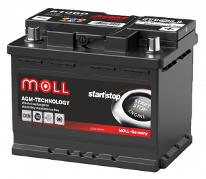 Аккумулятор MOLL AGM 60 Ач 640А обр. пол. 242х175х190