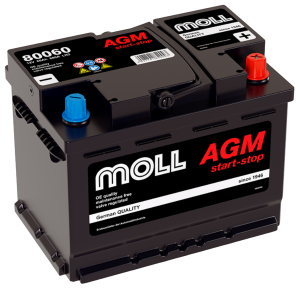 Аккумулятор MOLL AGM 60 Ач 640А обр. пол. 242х175х190