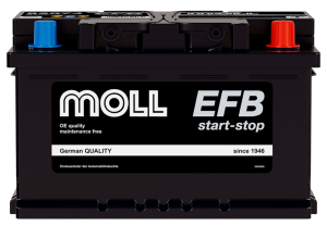 Аккумулятор MOLL EFB 74 Ач 780А обр. пол. 278х175х190