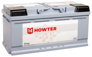 Аккумулятор HOWTER Grey 100 Ач обр. пол. низкий 850А 353x175x175