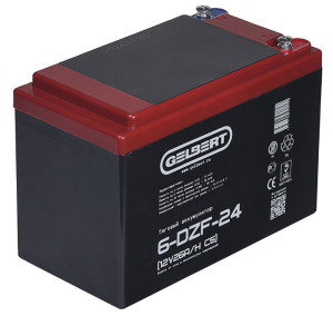 Тяговый аккумулятор Gelbert 6-DZF-24 (12V26A/H C5) прям. пол 185х98х130